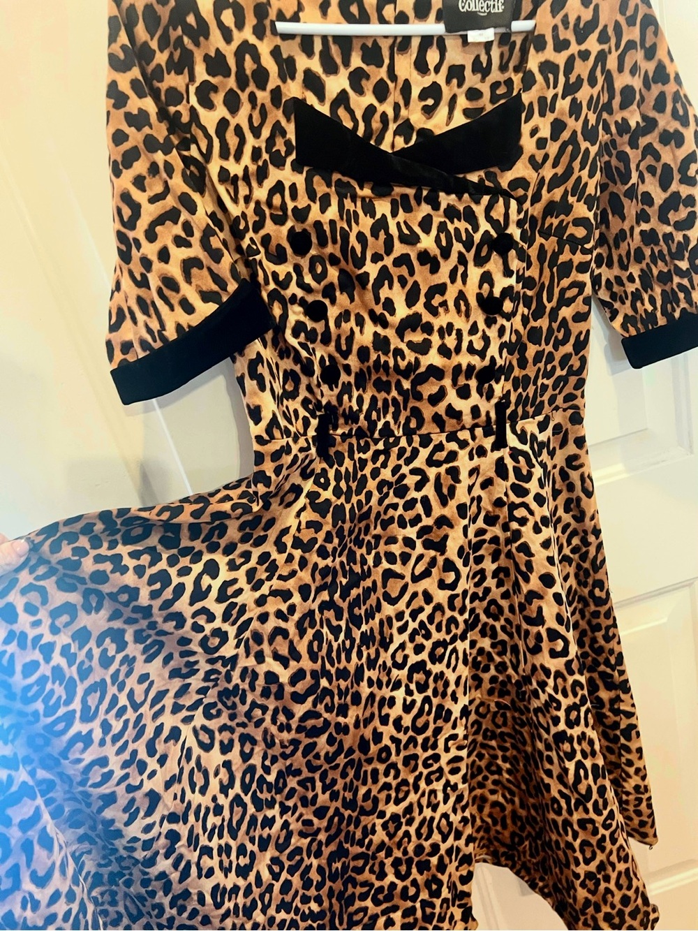 Collectif Leopard Print Dress - Brown & Black - Picture 3 of 4